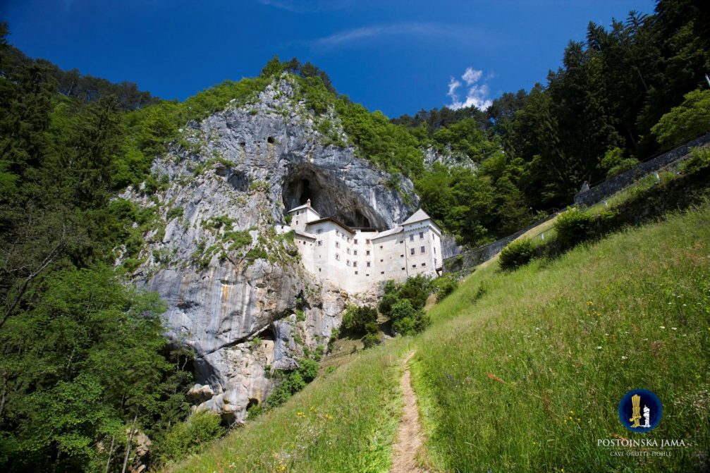 Exterior of the medieval Predjama Castle built in the mouth of a cave near Postojna, Slovenia