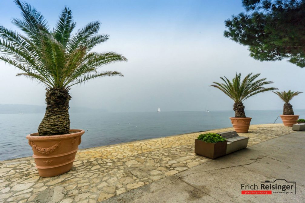 A view of the Adriatic Sea from the shore in Izola, Slovenia