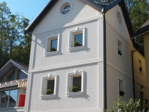 Exterior of Effie Perine Apartments in Bled, Slovenia