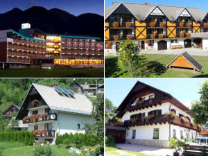 Collage of Bohinj accommodations