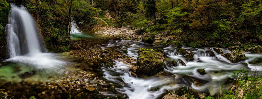 The beautiful source of the Bistrica stream, Slovenia