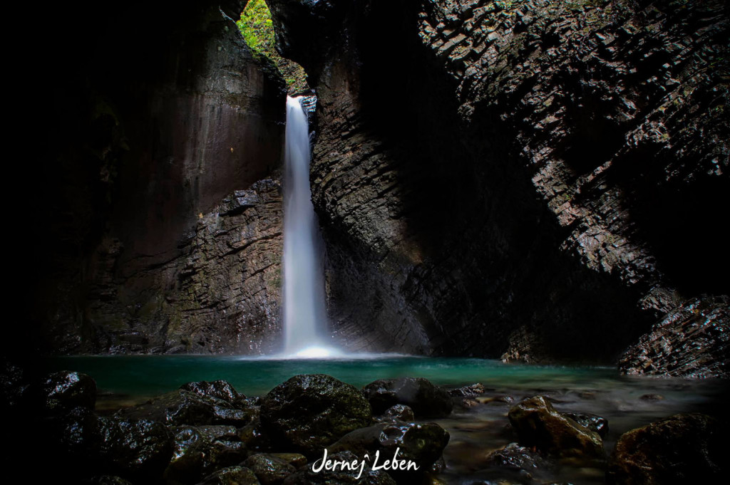Kozjak waterfall near Kobarid in Slovenia