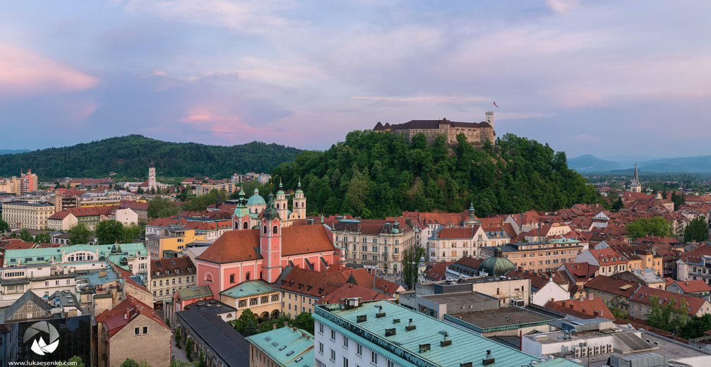 Panorama of Ljubljana, the capital of Slovenia