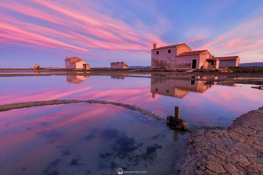 The Secovlje saltpans in Slovenia early in the morning