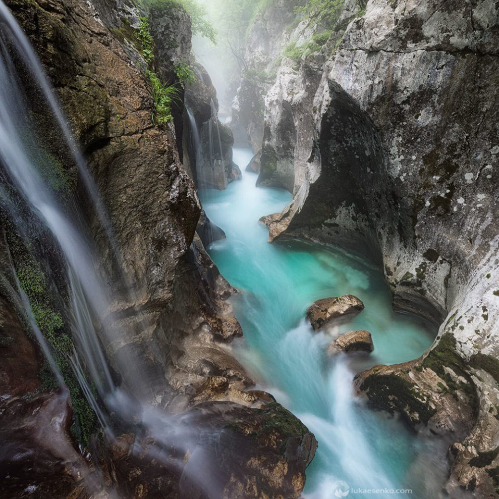 Soca gorge is one of the most beautiful natural attractions in the Triglav National Park, Slovenia