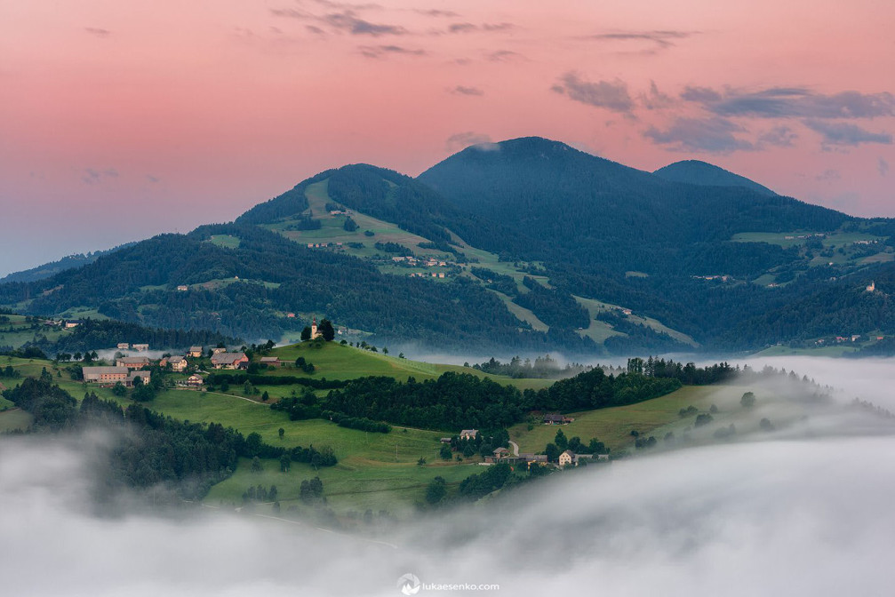 A small settlement of Sveti Tomaz near Skofja Loka, Slovenia