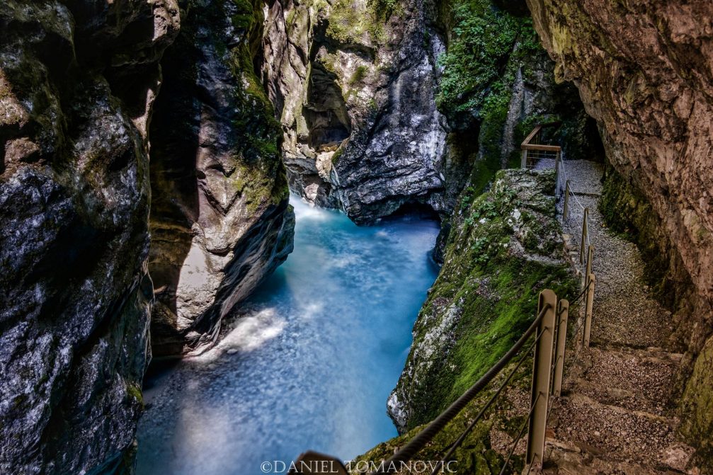 The beautiful Tolmin Gorge in Slovenia