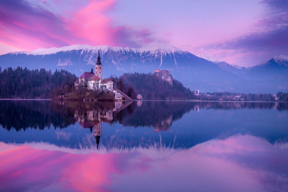 Lake Bled, Bled Island and Bled Castle, Slovenia