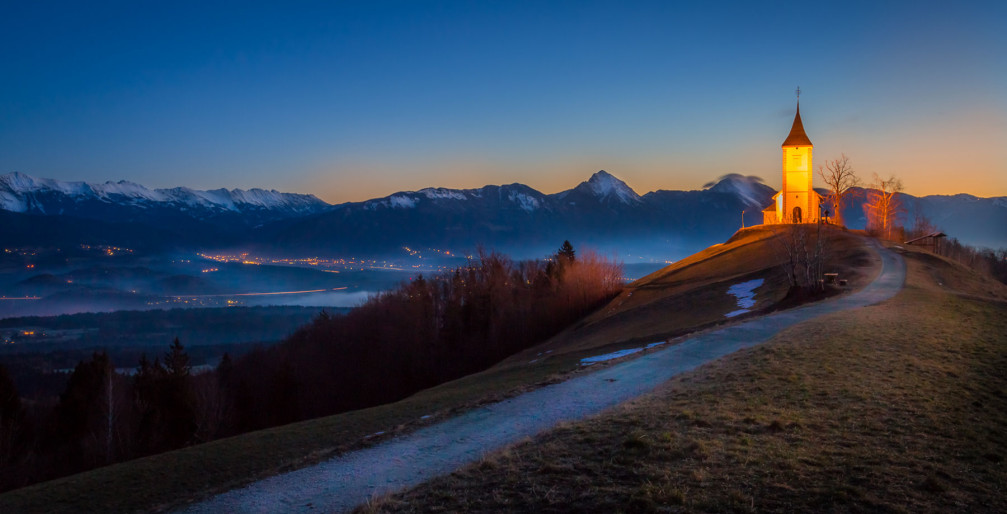 Church of Saints Primus and Felician in the small village of Jamnik, Slovenia 