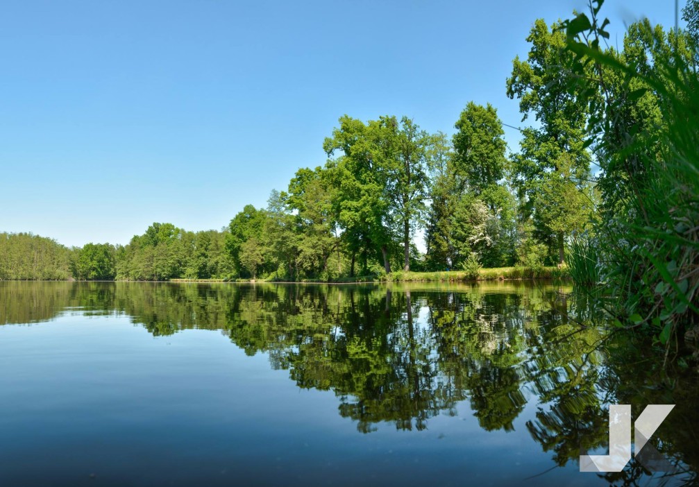 Lake Slivnisko Jezero near the town of Sentjur, Slovenia