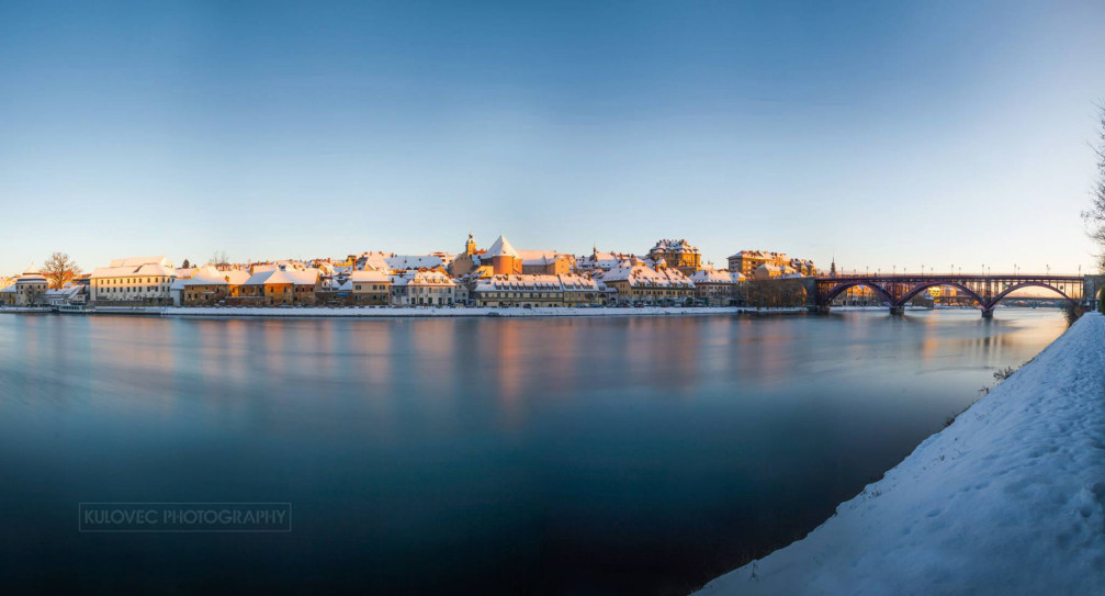 Maribor, Slovenia draped in winter white