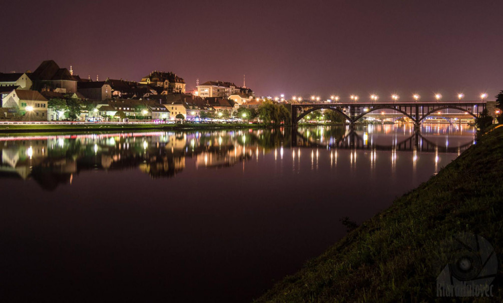 Night view of the city of Maribor, Slovenia