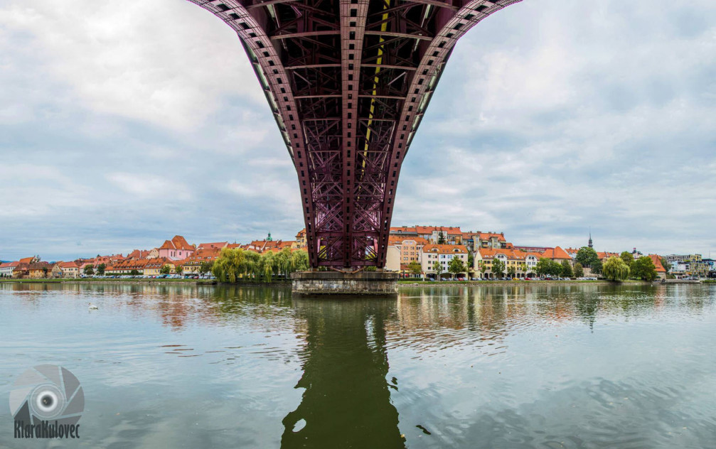 View of Lent, the oldest part of the city of Maribor, from under the Old Bridge