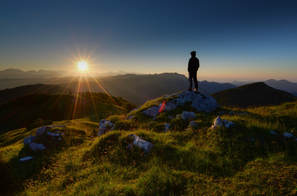 A beautiful sunrise captured from Mt Mozic, Julian Alps, Slovenia