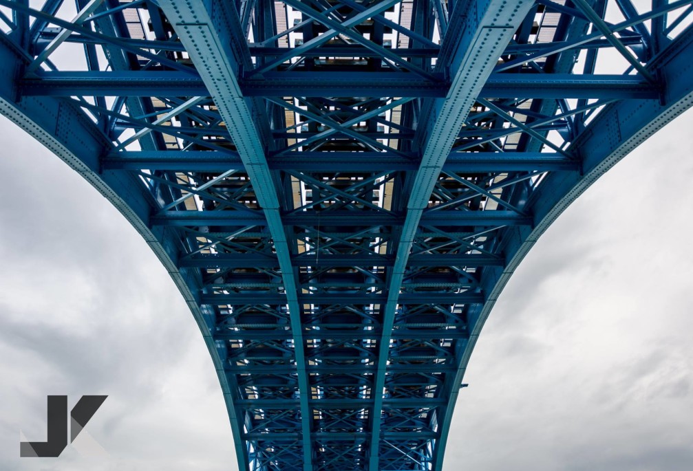 Interesting architecture of the Railway Bridge in Maribor, Slovenia