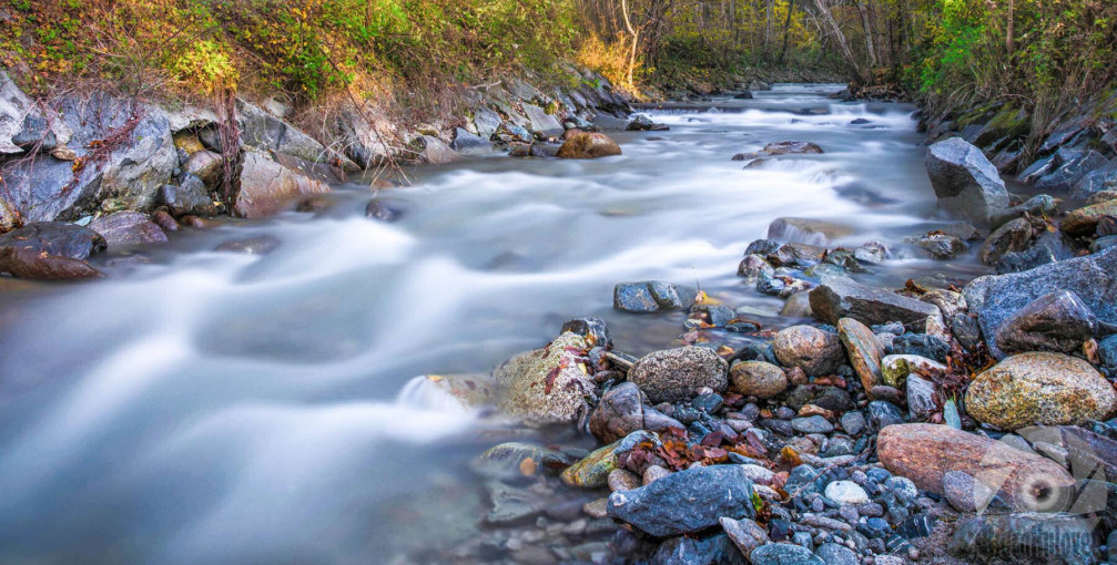 Beautifully captured stream near the village of Ruse, Slovenia