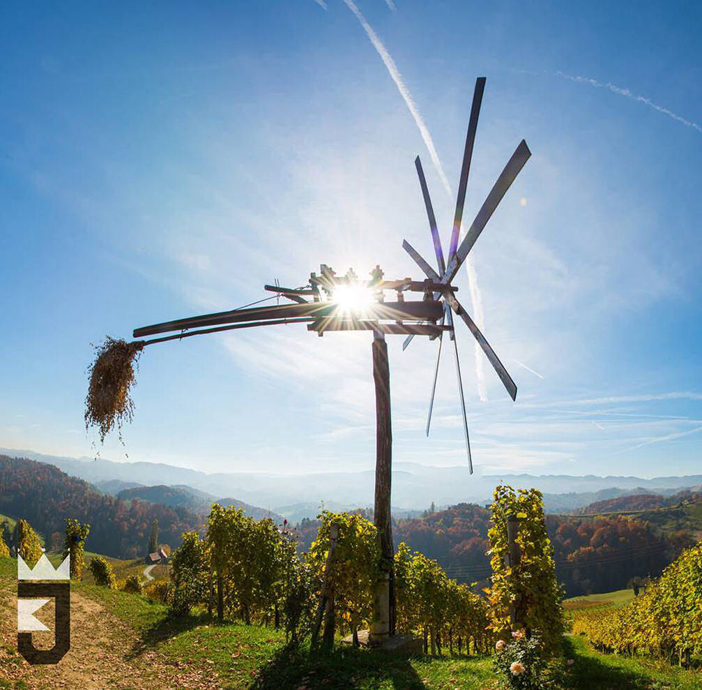 Klopotec or wind rattle in the vineyards of Slovene Hills in Spicnik, Slovenia