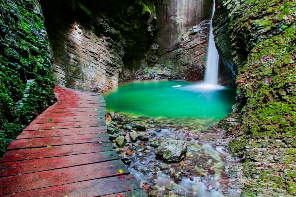 Waterfall Kozjak in the Kobarid area in the northwestern part of Slovenia