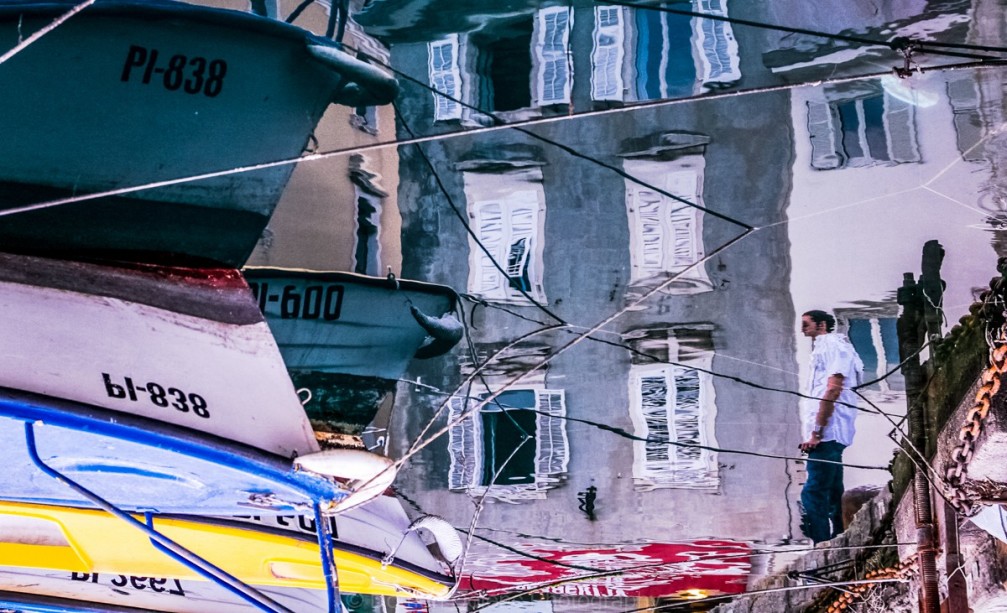 Picturesque reflections in the Piran harbour, Slovenia