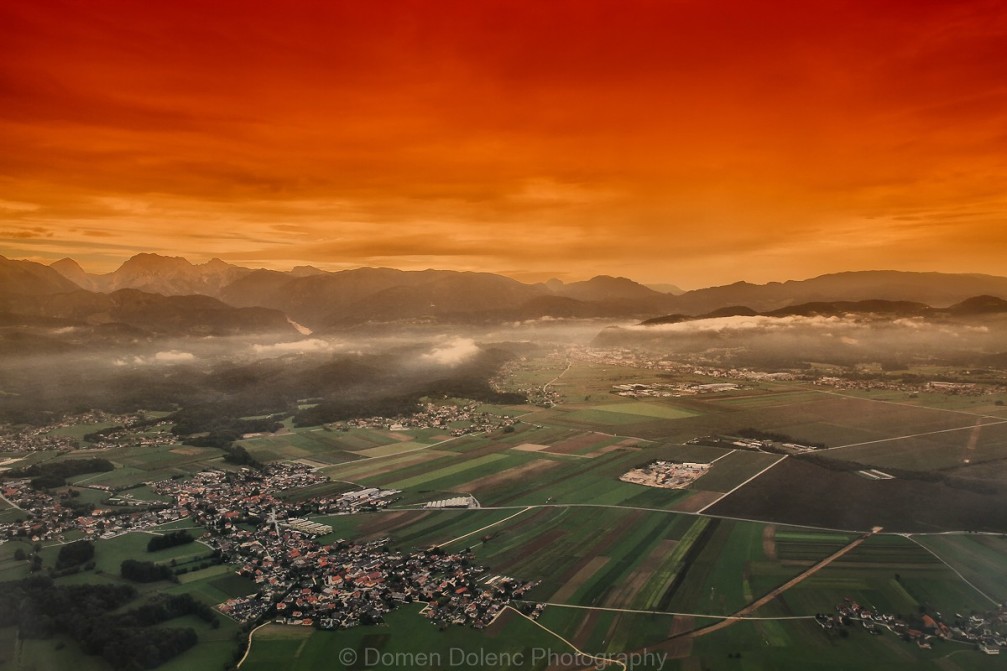 Farm fields in Slovenia from the air