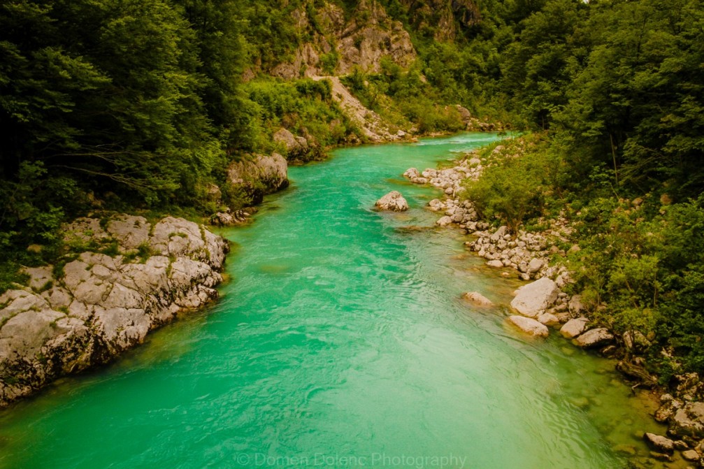 Soca River with its vivid emerald green color and crystal clear water