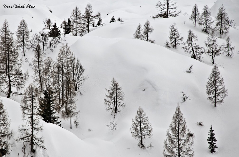 The Komna mountain plateau in the Julian Alps in winter