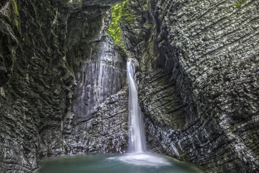 HDR photo of the Kozjak Waterfall, Kobarid, Slovenia