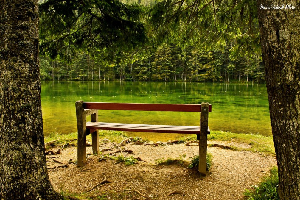 Lake Plansarsko Jezero in the Jezersko valley, Slovenia