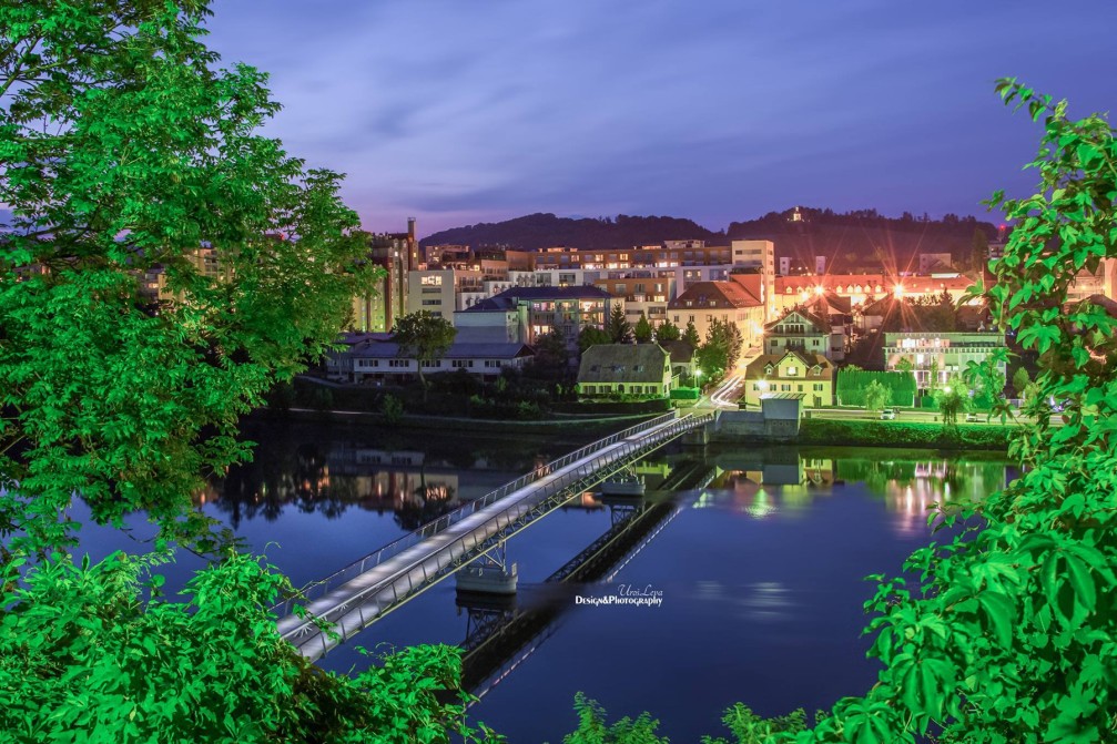 Studenci footbridge over the Drava river in Maribor, Slovenia