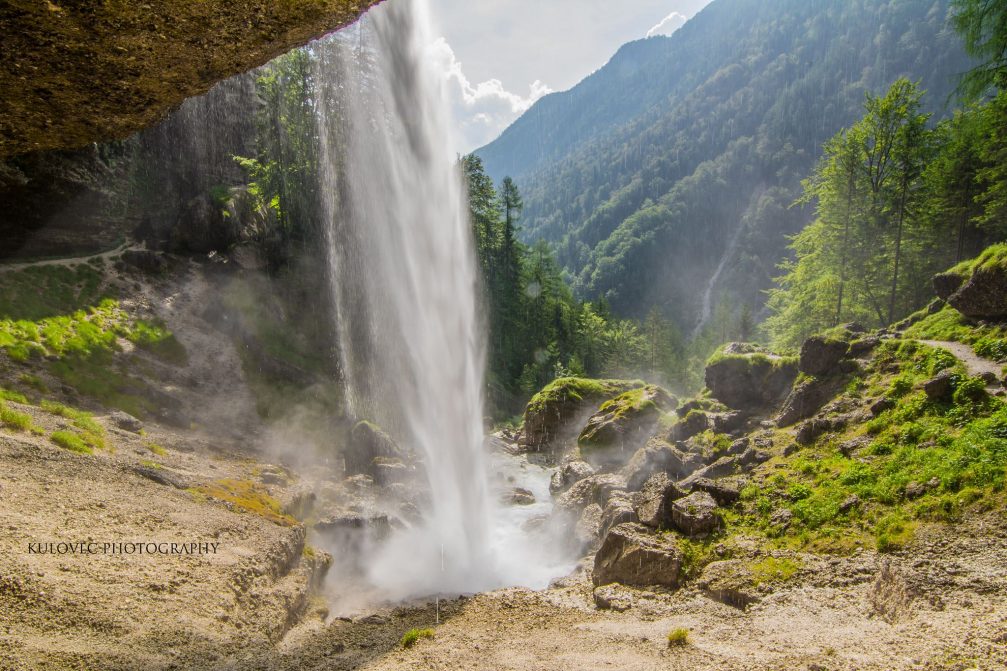 View of the Pericnik Waterfall in the Vrata Valley in the Triglav National Park, Slovenia