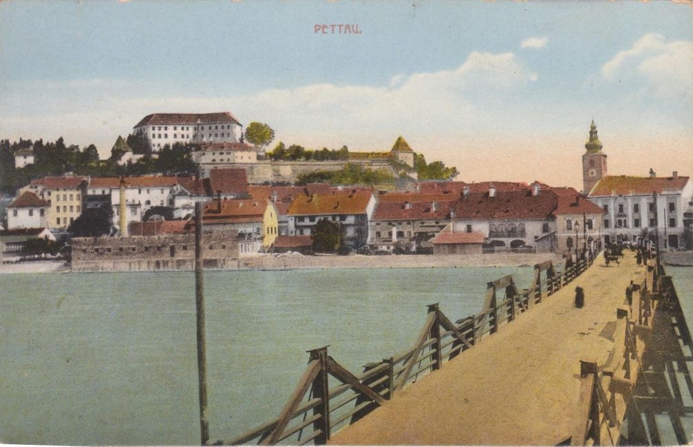 An old postcard of Ptuj from the early 20th century