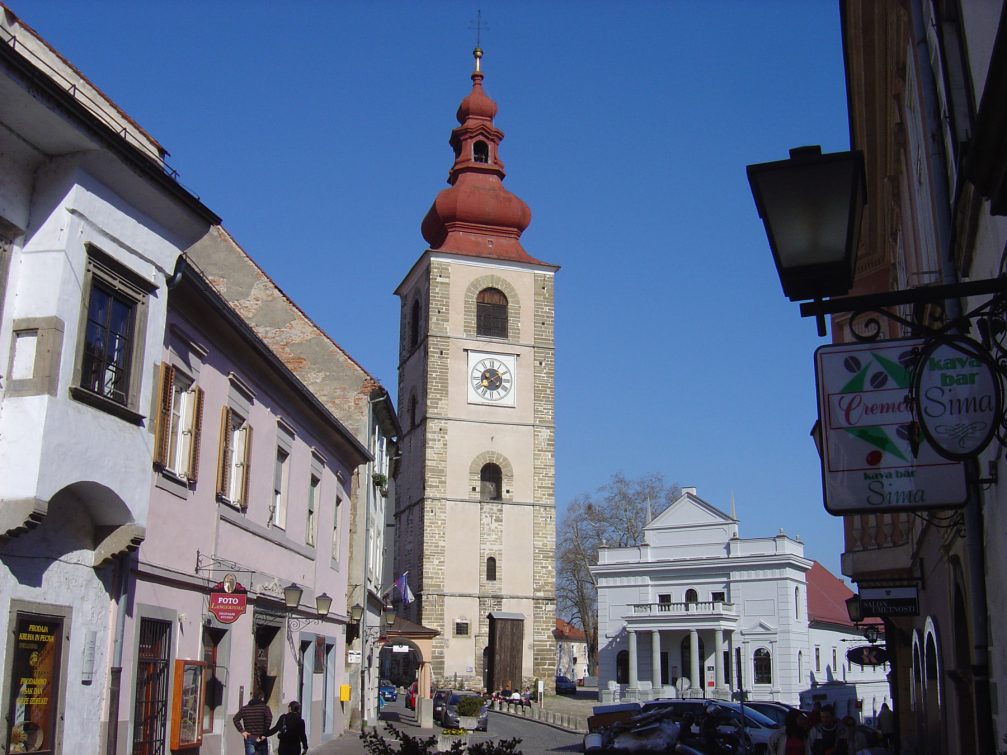 Ptuj's Town Tower in the historic Old Town centre