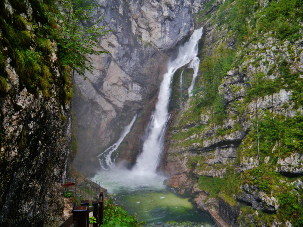 The Savica waterfall in the Lake Bohinj area in Slovenia