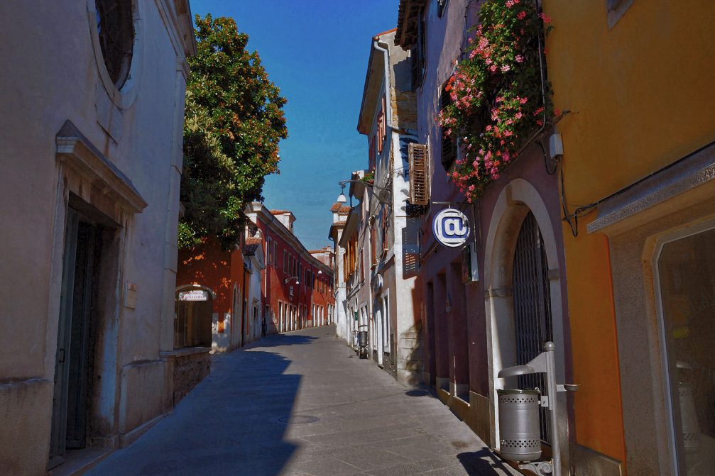 An alley in the old part of Koper Capodistria, Slovenia