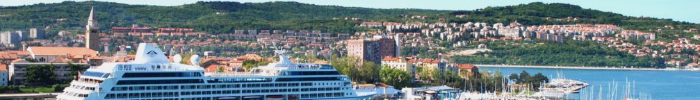 Koper panorama with a cruise ship