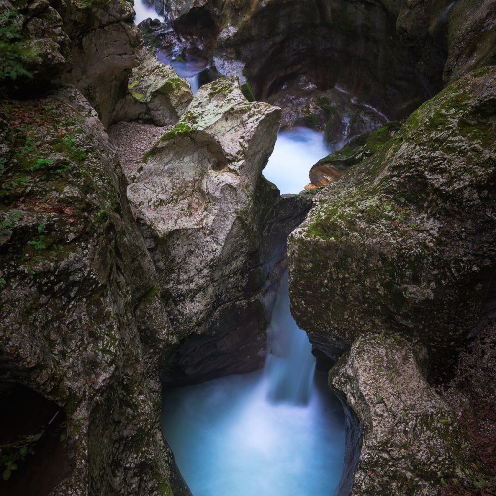 The crystal-clear Koritnica stream in Bohinj in the Triglav National Park