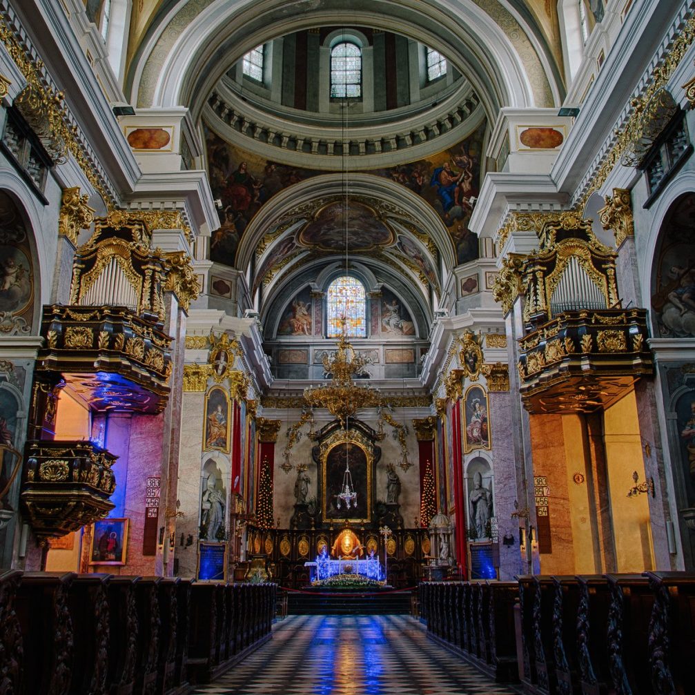 The interior of the Cathedral of St. Nicholas in Slovenia’s capital Ljubljana