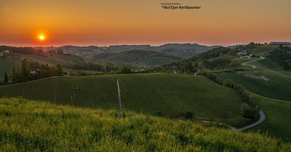 A beautiful panoramic view of the Meljski Hrib settlement northeast of Maribor in northeastern Slovenia