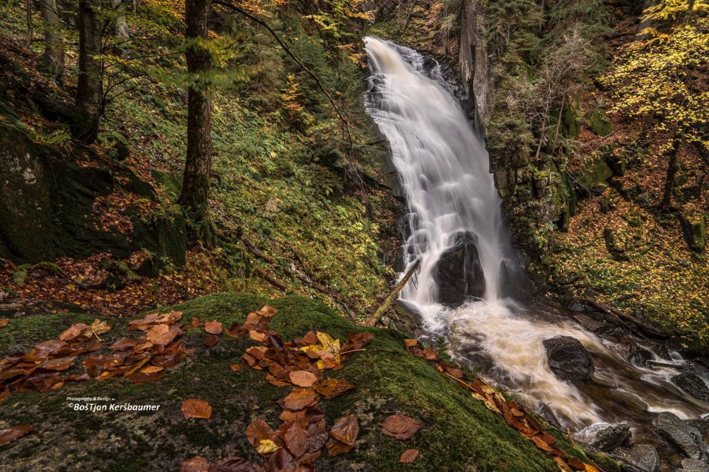 Veliki Sumik waterfall on the Pohorje Massif in the Stajerska region of Slovenia