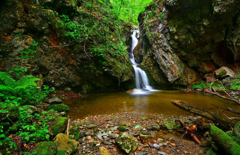 A small waterfall in the Pohorje woods in Slovenia