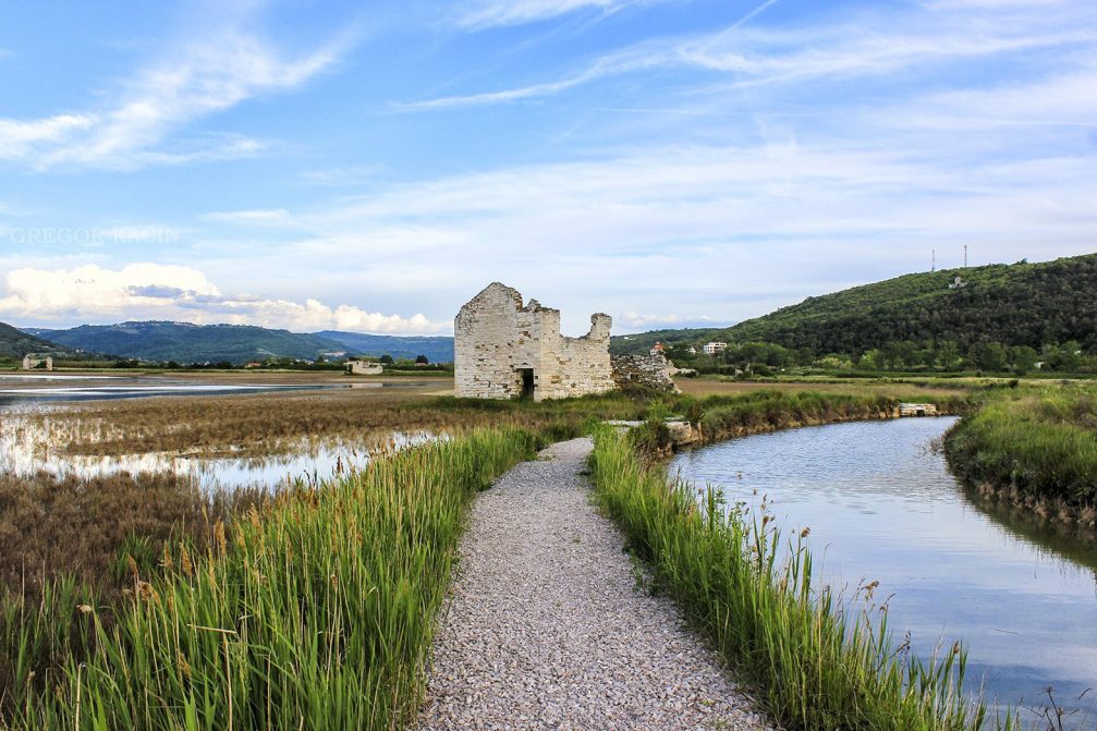 The abandoned derelict houses in the Secovlje salt pans in Slovenia