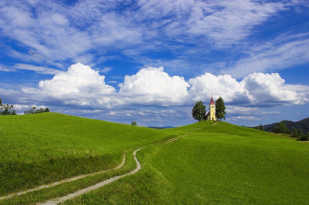 The Church of St. Thomas in Gorenji Vrsnik near Idrija in western Slovenia