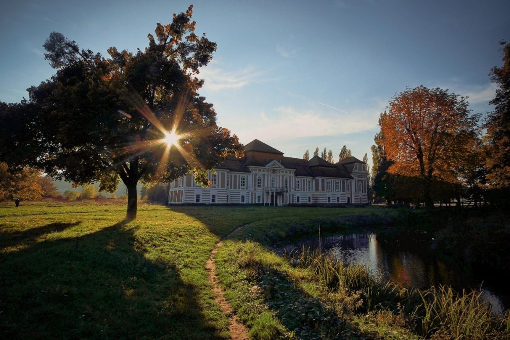 The beautiful Betnava Mansion surrounded by a lovely English country park near Maribor, Slovenia