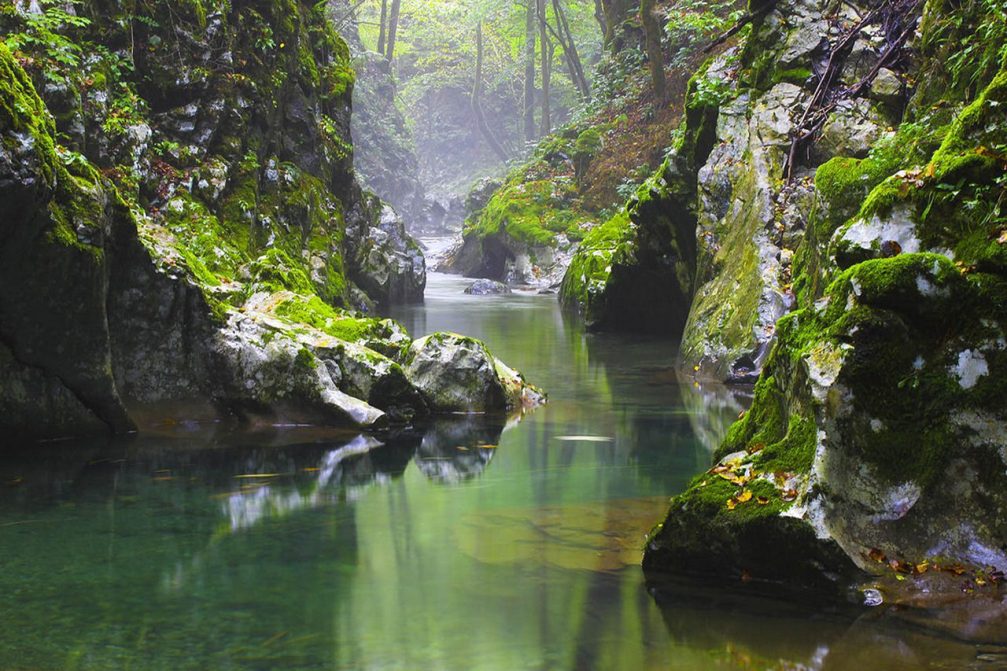 Klame Gorge or Korita V Klamah in the Kanomljica valley near Idrija in western Slovenia