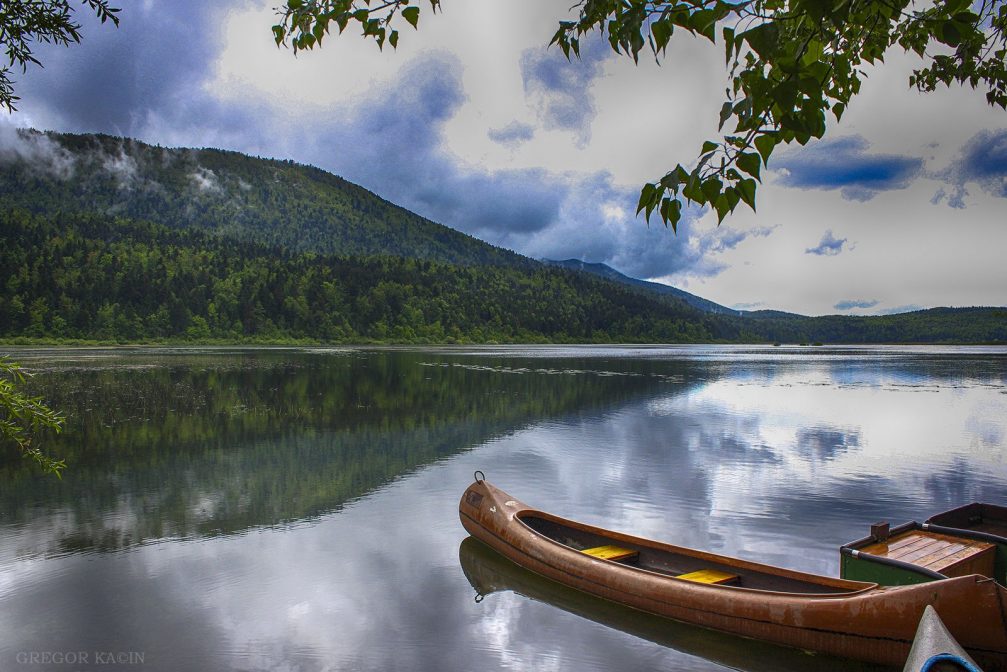 A boat on the intermittent Cerknica lake in Slovenia