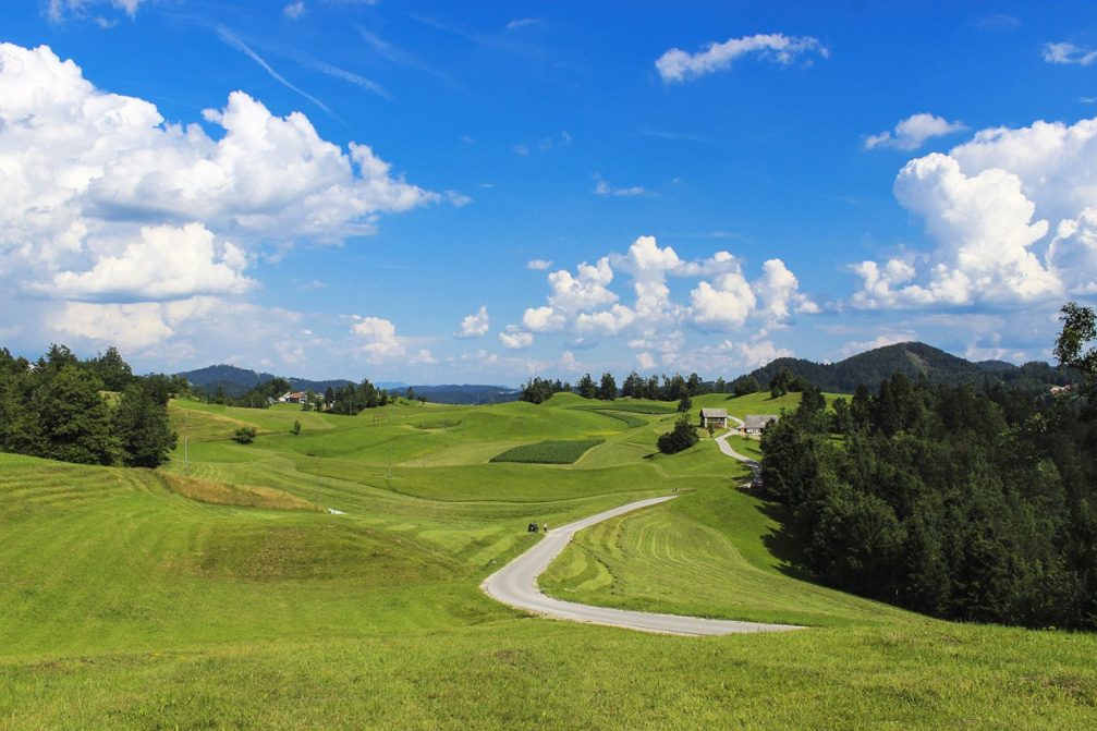 View of the Ledine plateau between the Primorska and the Gorenjska regions of Slovenia