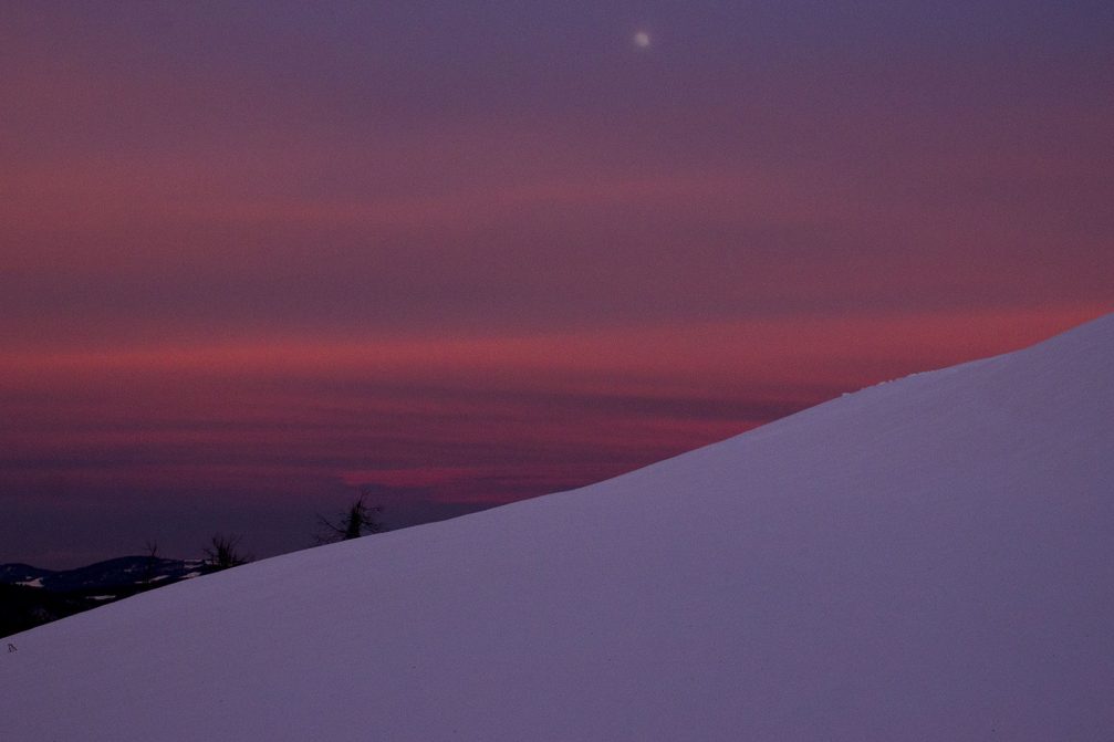 A beautiful winter sunset captured by Gregor Kacin from the Mrzli Vrh ridge in the Julian Alps