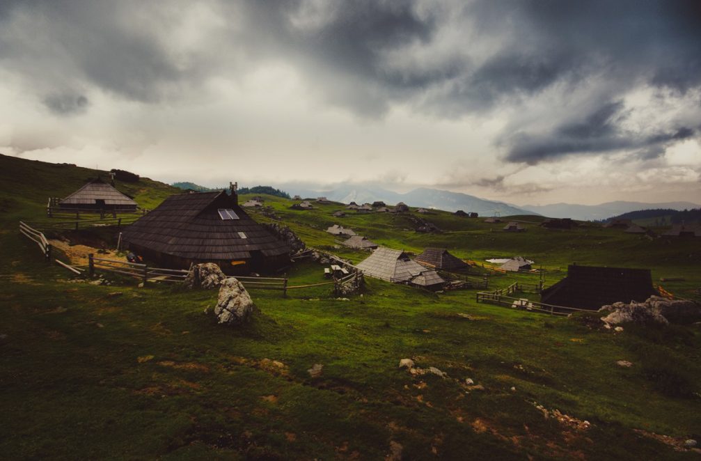 The interesting traditional herdsmen’s cottages on the Velika Planina plateau in Slovenia