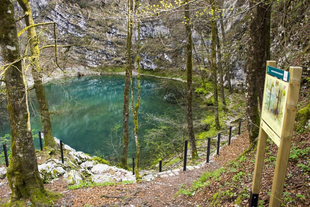 The Divje Jezero Lake or Wild Lake in Idrijski Log near Idrija in western Slovenia