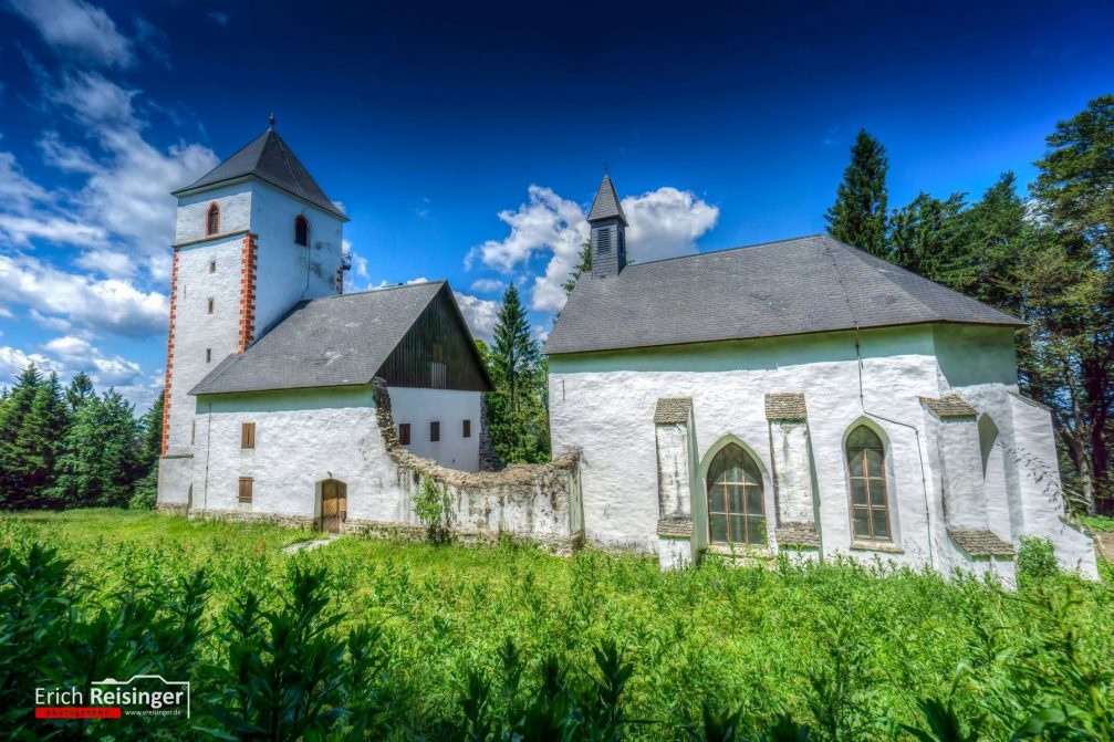 Exterior of St. Wolfgang's Church on Pohorje in northeastern Slovenia